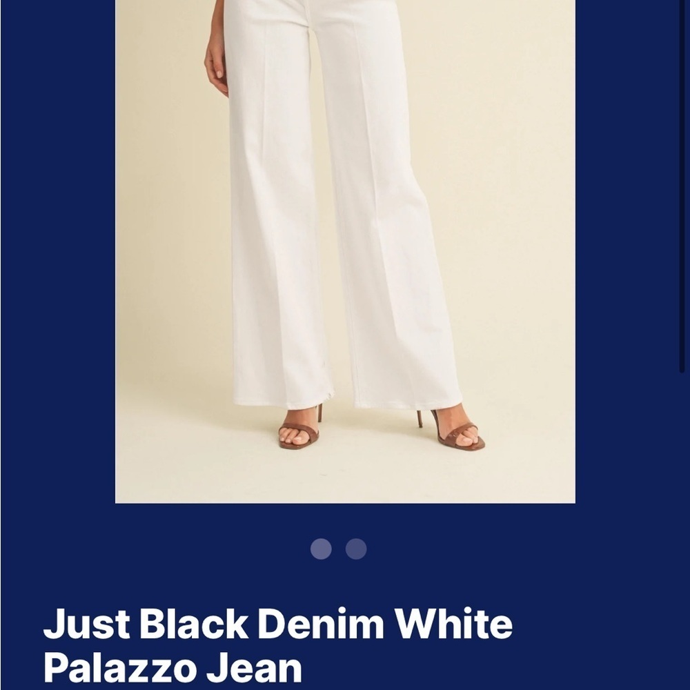 Just Black Wide Leg Flare Jeans in White - Picture 2 of 7